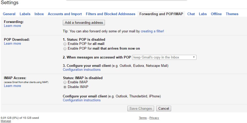 gmail imap account settings for mac